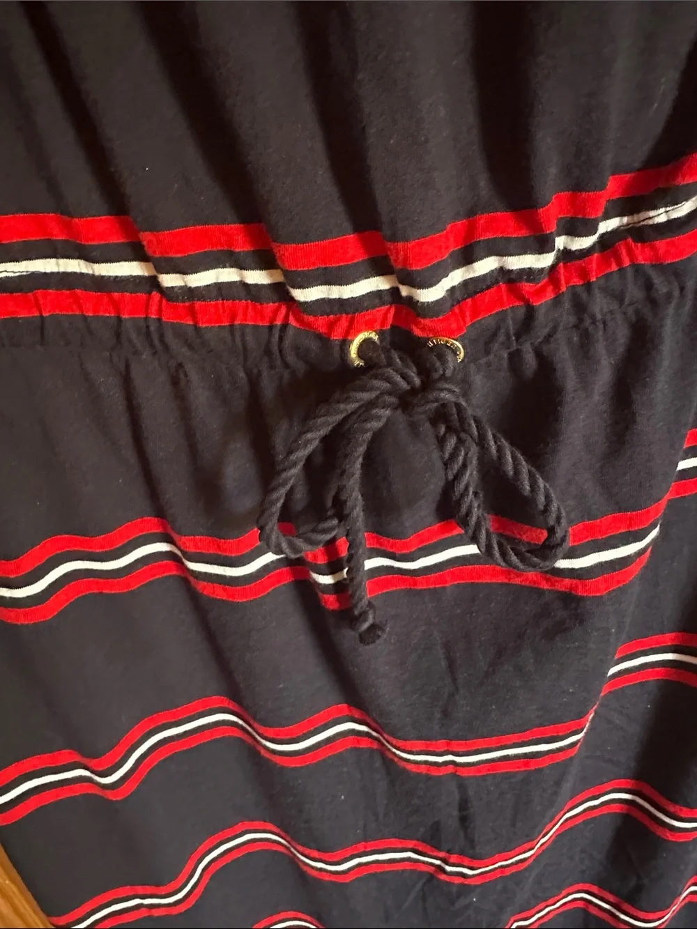 Tommy Hilfiger Strapless Navy/Red/White Stripe Maxi Dress, size Large - Picture 3 of 7